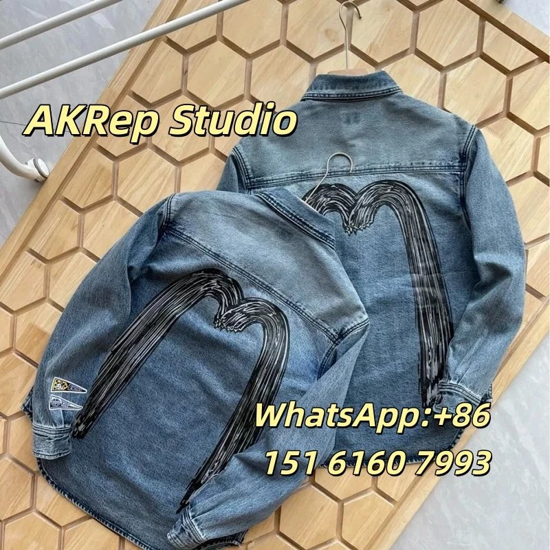 Seagull Print Denim Shirt Jacket