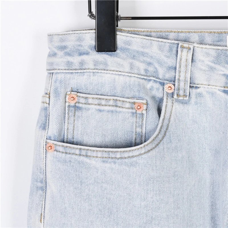 Pocket Embroidery Denim Jeans photo 7