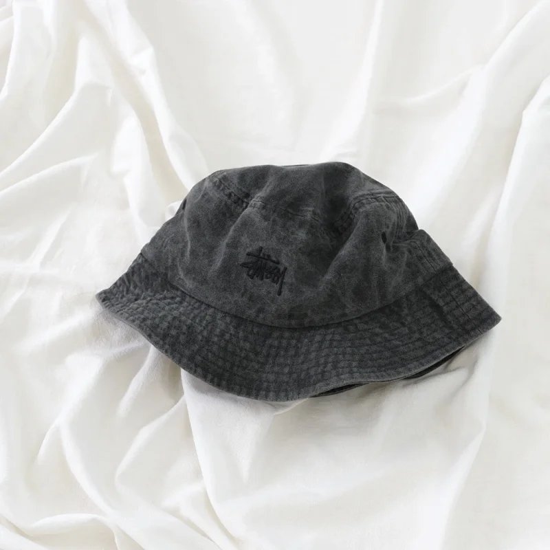 Washed Vintage Monochrome Embroidery Bucket Hat photo 2