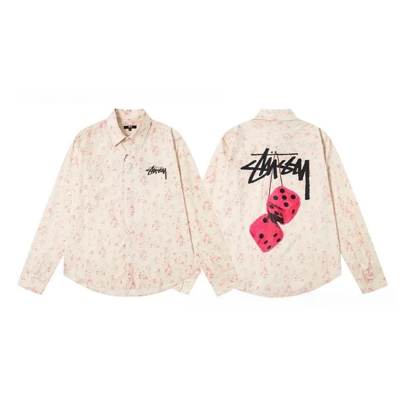 Dice Pattern Tie-Dye Long Sleeve Shirt photo 4