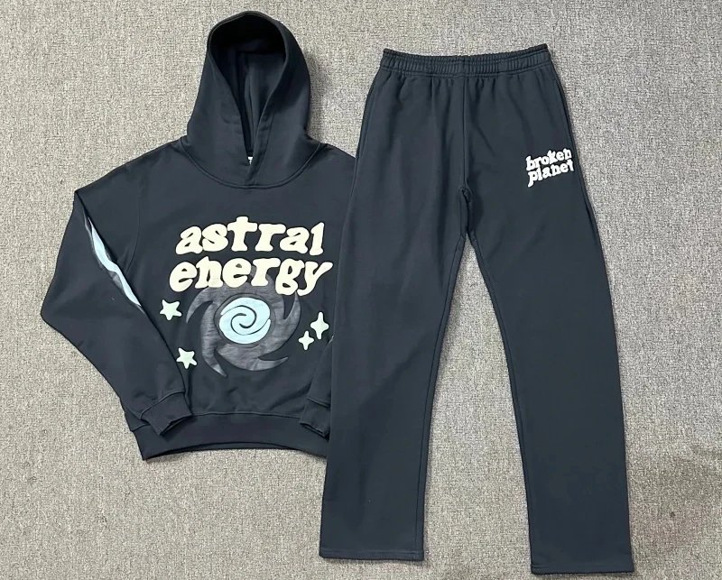 Planet Letter Puff Print Hoodie Set photo 4