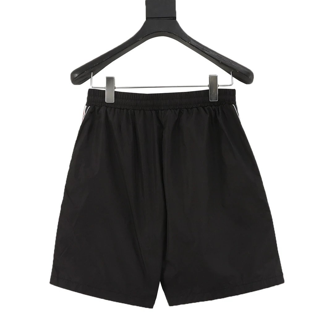 Moncler Logo-Embroidered Navy Shorts with Stripe Tape - 7