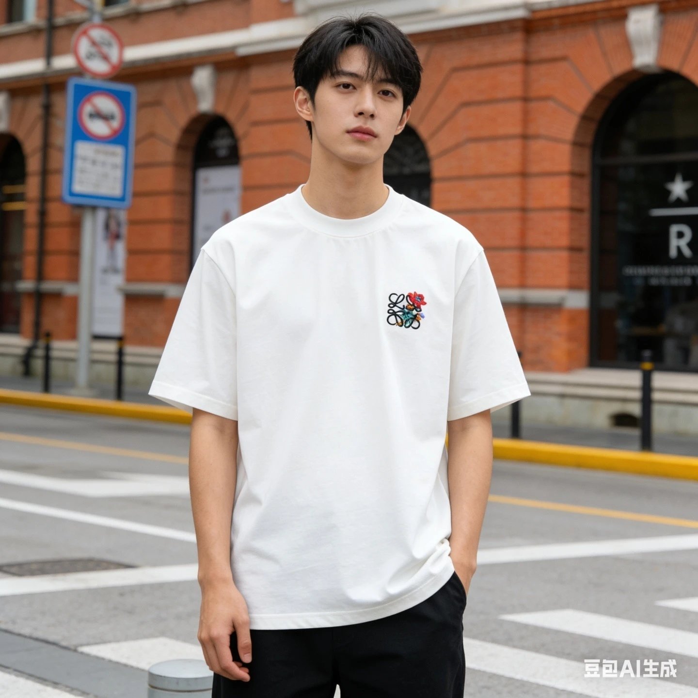 Loewe Anagram Embroidered Black T-Shirt - 6