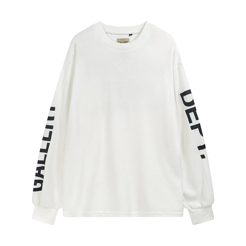 Waffle Fabric Letter Print Long Sleeve T-Shirt photo 4