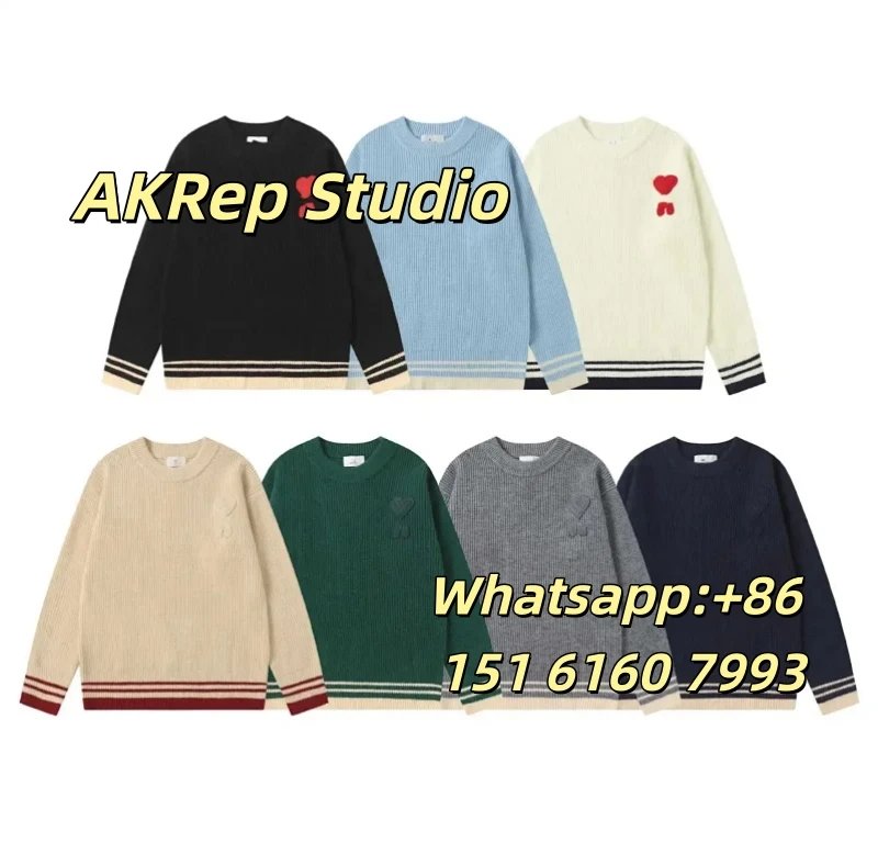 Heart Embroidered Wool Sweater