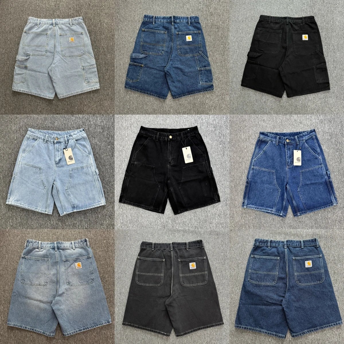 Washed Denim Work Shorts