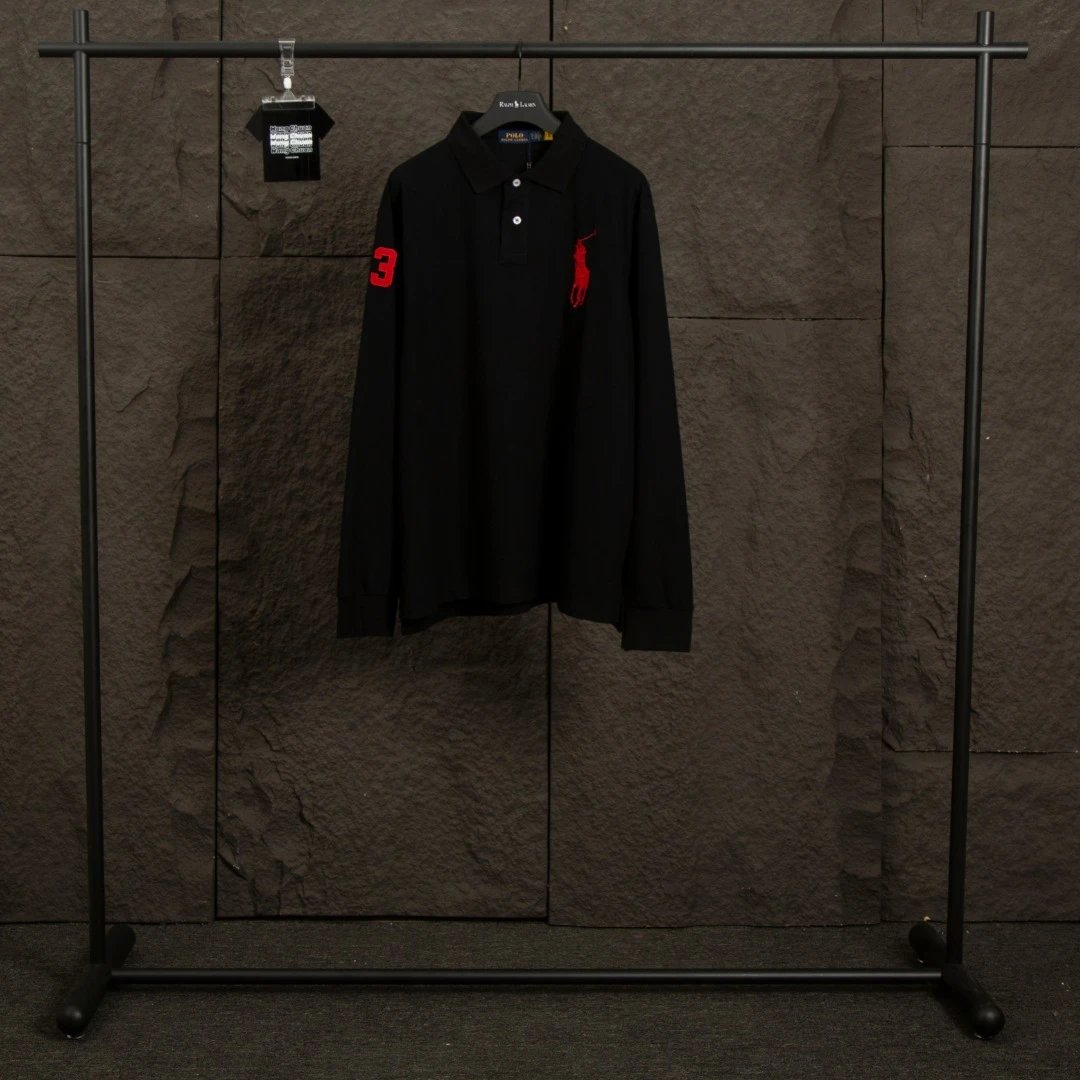 Classic Pony Embroidery Long Sleeve Polo Shirt photo 3