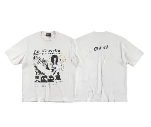 Design erd Be Careful Graphic Print T-Shirt White T-Shirts - 1
