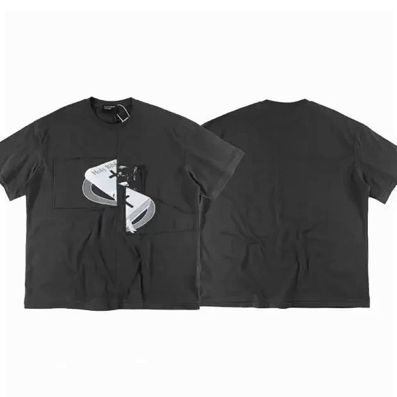 Graphic Print Pocket T-Shirt Black