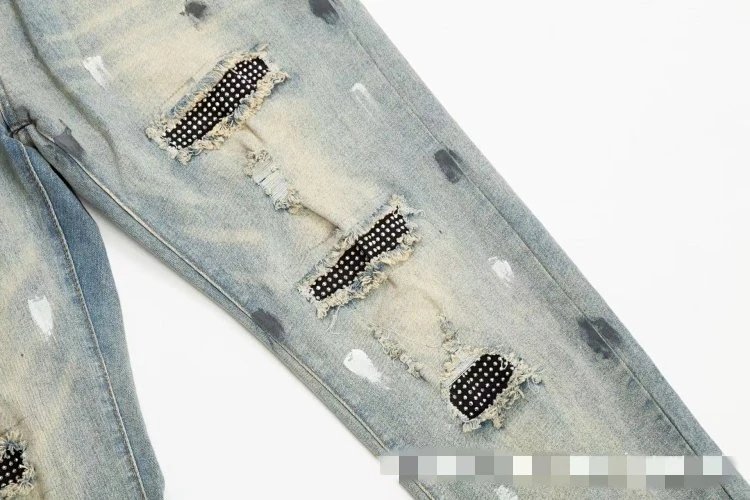 Distressed Jeans with Paint Splatter photo 7