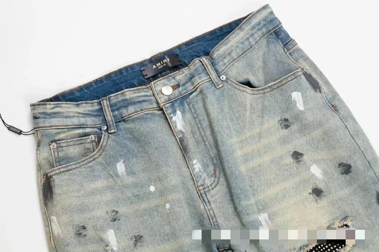 Distressed Jeans with Paint Splatter photo 6