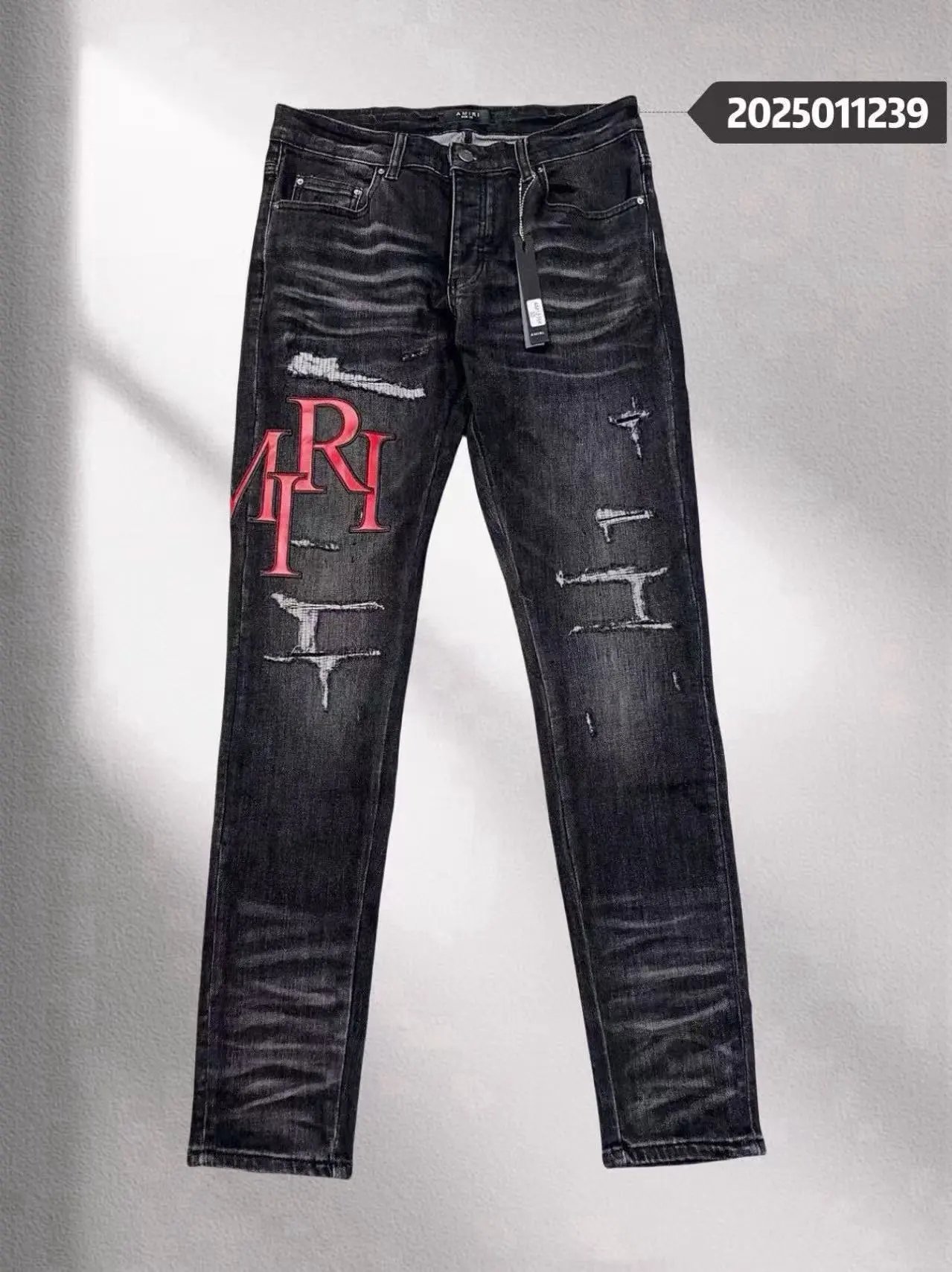 Distressed Patch Skinny Jeans photo 2
