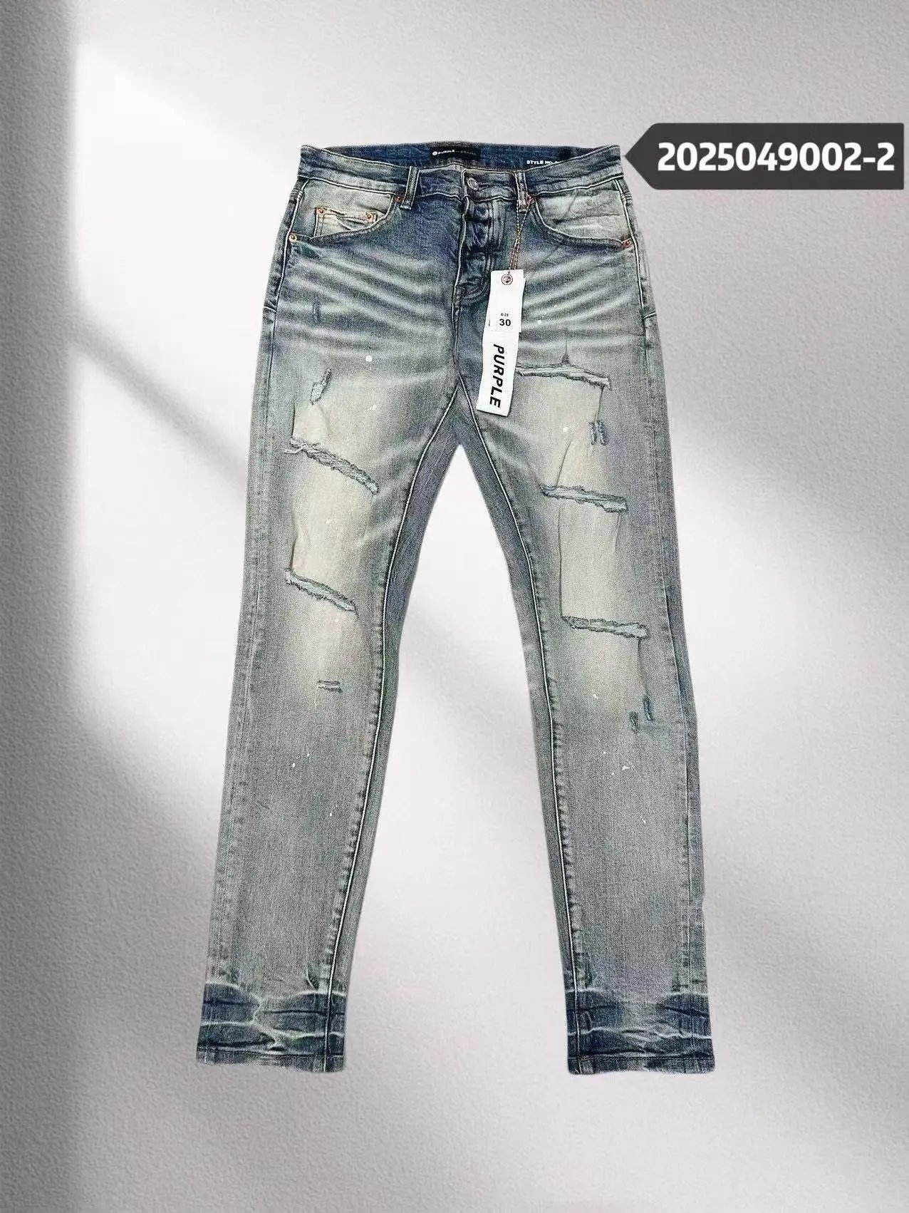 Distressed Patch Skinny Jeans photo 6