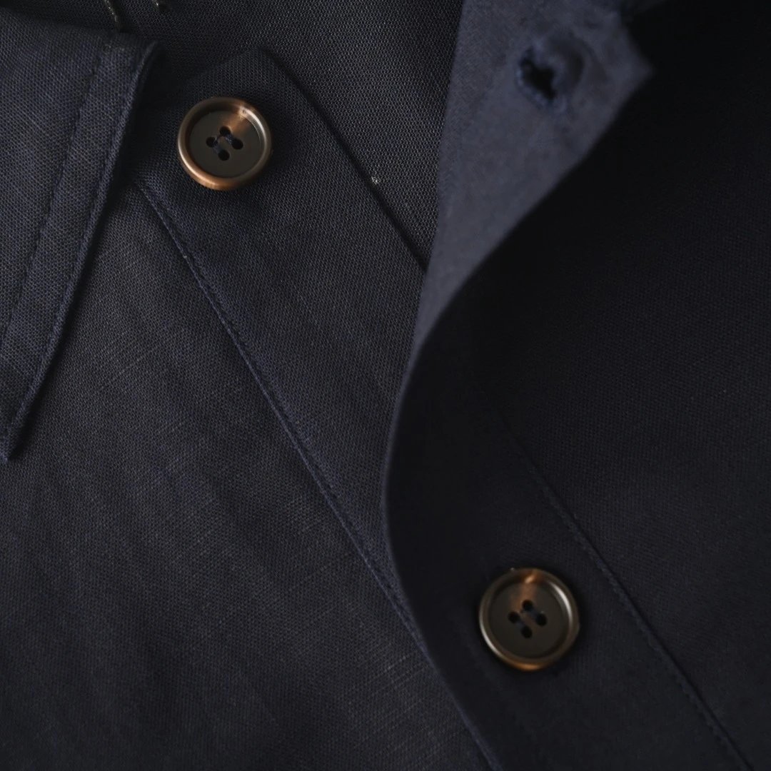 Linen Short Sleeve Polo Shirt photo 6
