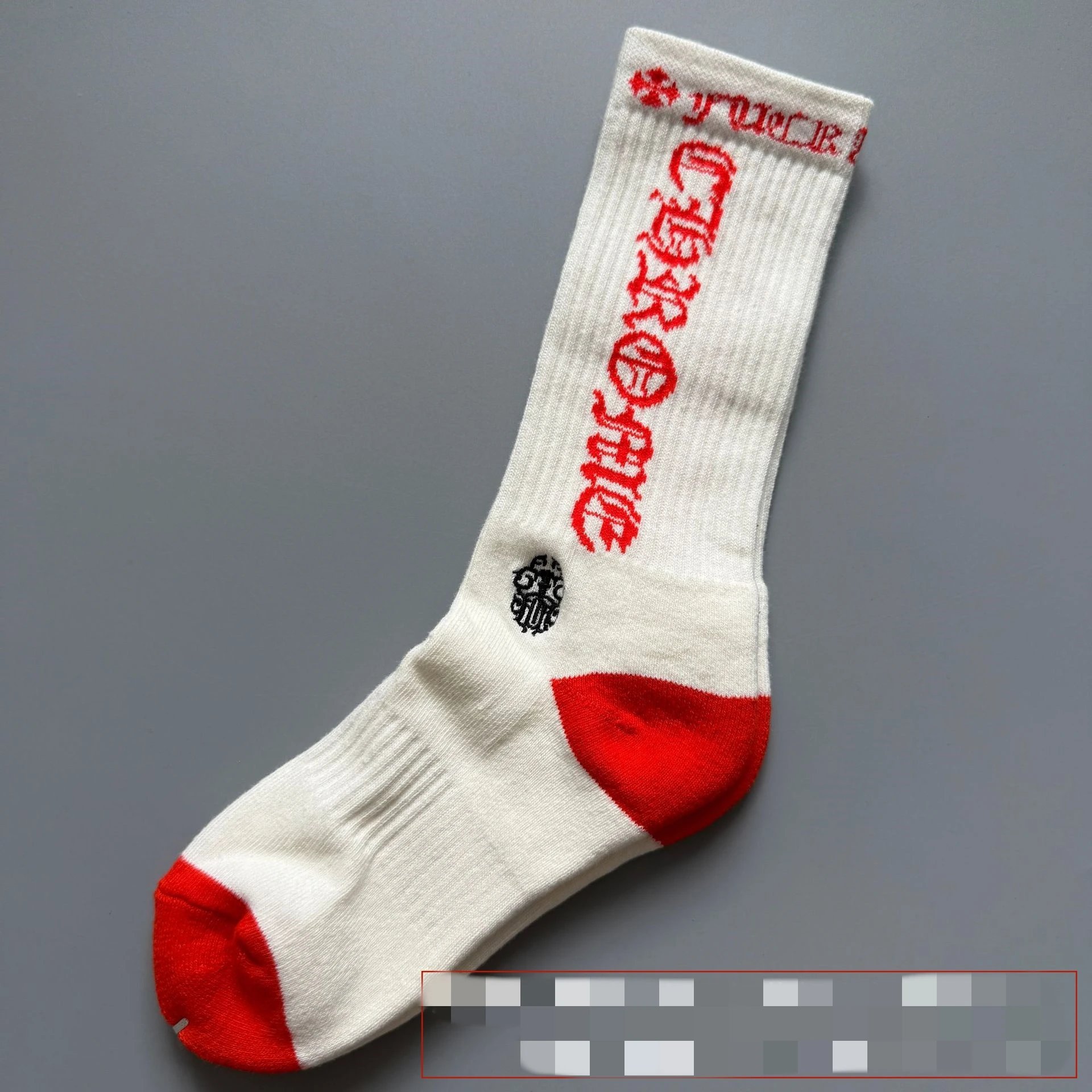 Striped Letter Red Lip Embroidered Sports Socks photo 4