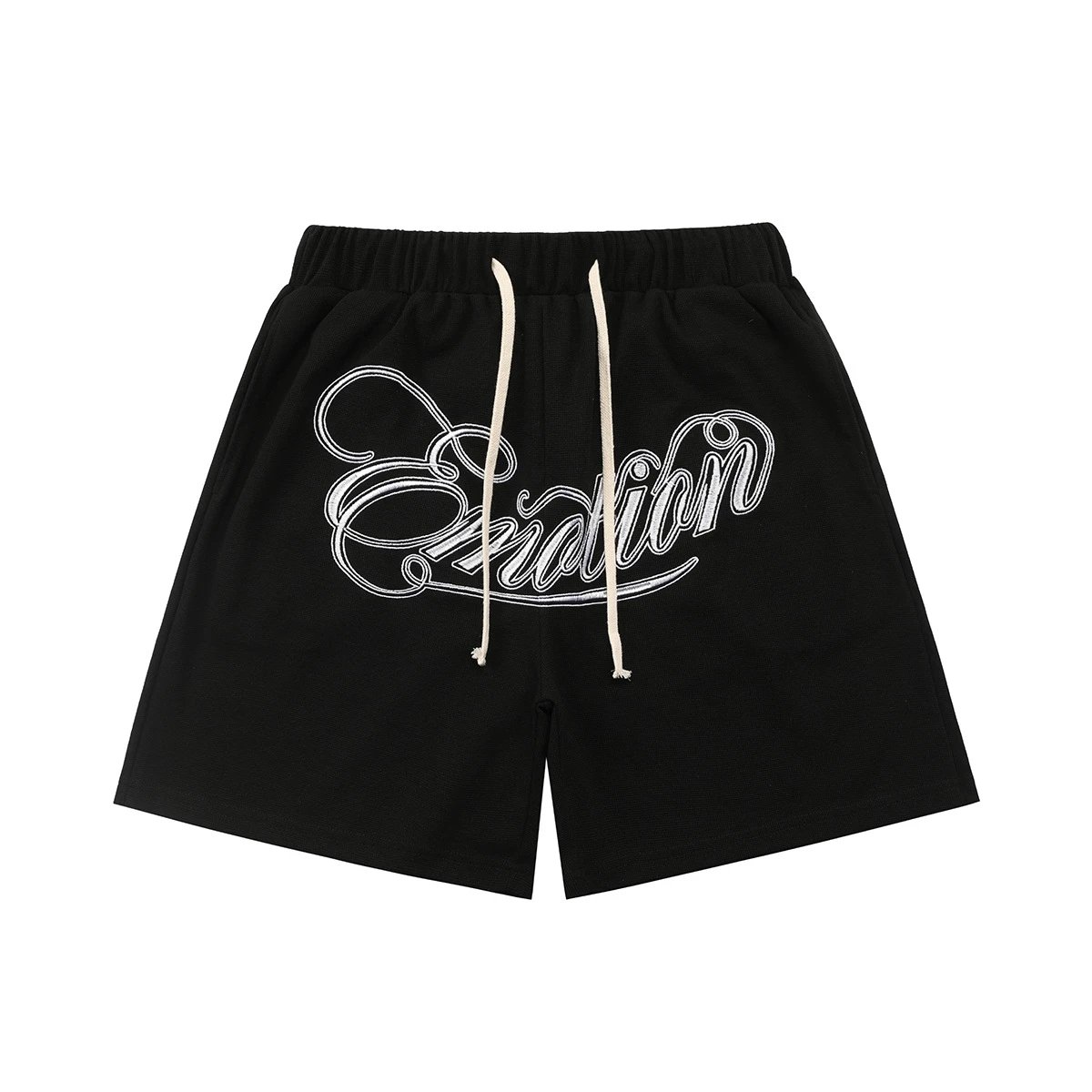 Washed Print Street Hiphop Drawstring Vintage Shorts photo 6