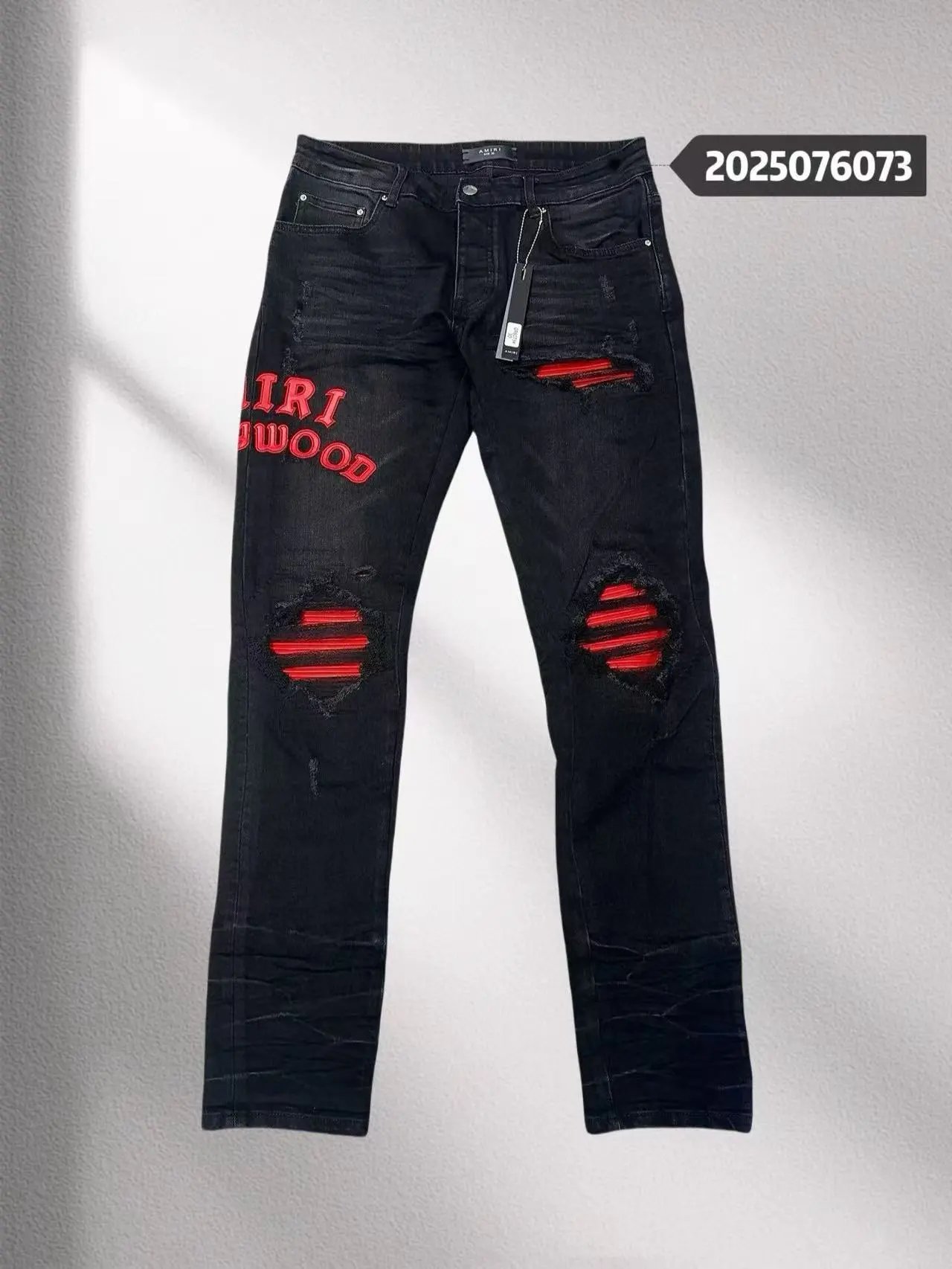 Distressed Patch Skinny Jeans photo 5