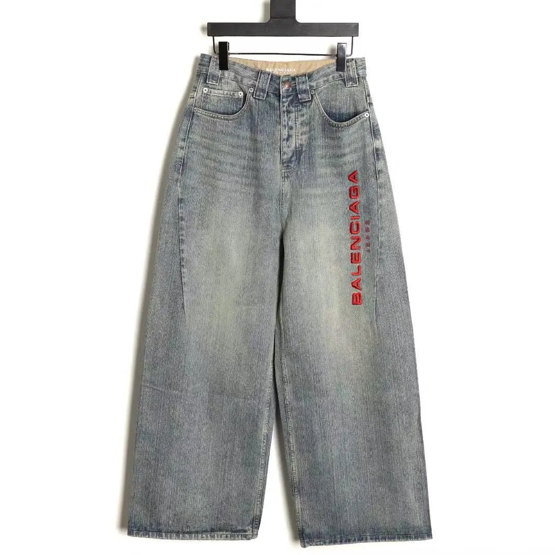 Embroidered Logo Wide-Leg Jeans photo 2