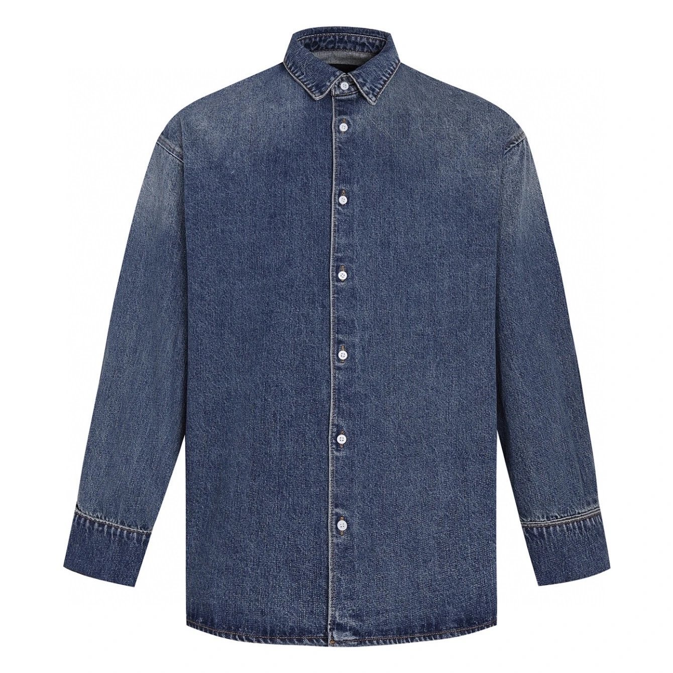 Triangle Metal Logo Denim Shirt