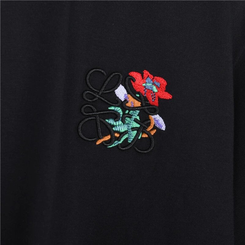 Loewe Anagram Embroidered Black T-Shirt - 7