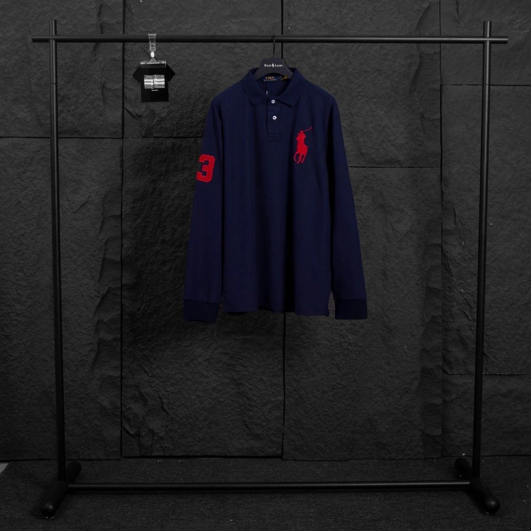 Classic Pony Embroidery Long Sleeve Polo Shirt photo 5