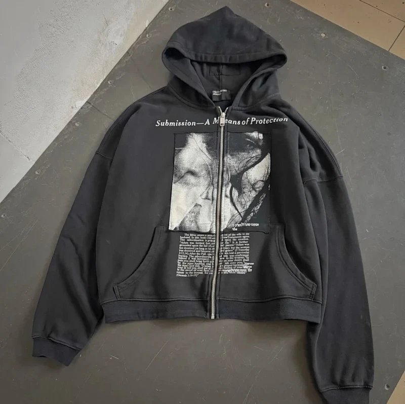 Vintage Distressed Long Sleeve Hoodie photo 5