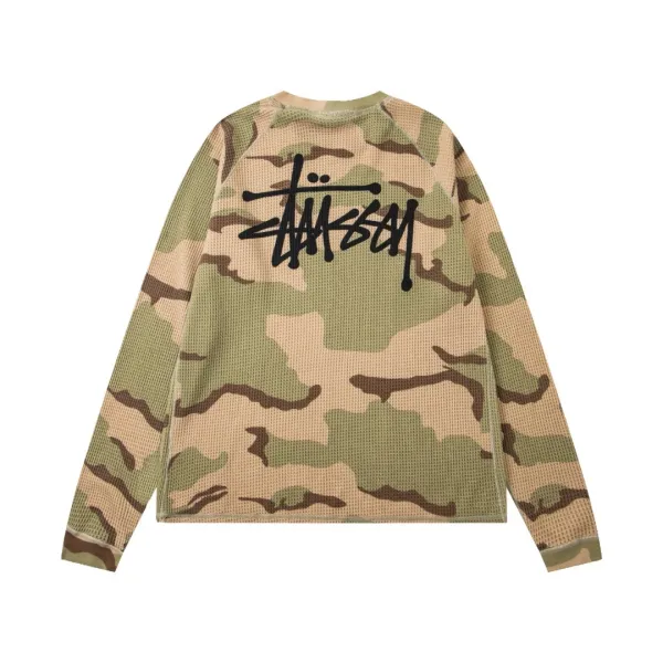 Stussy Camo Waffle Knit Long-Sleeve Top Multicolor - 1