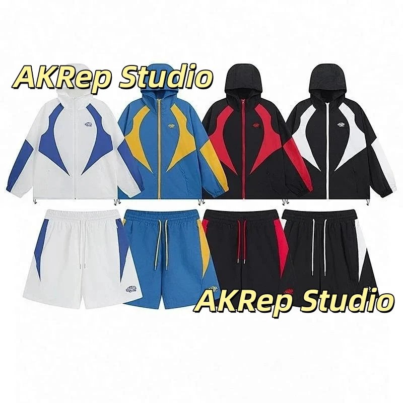Embroidery Letter Splice Windbreaker Jacket