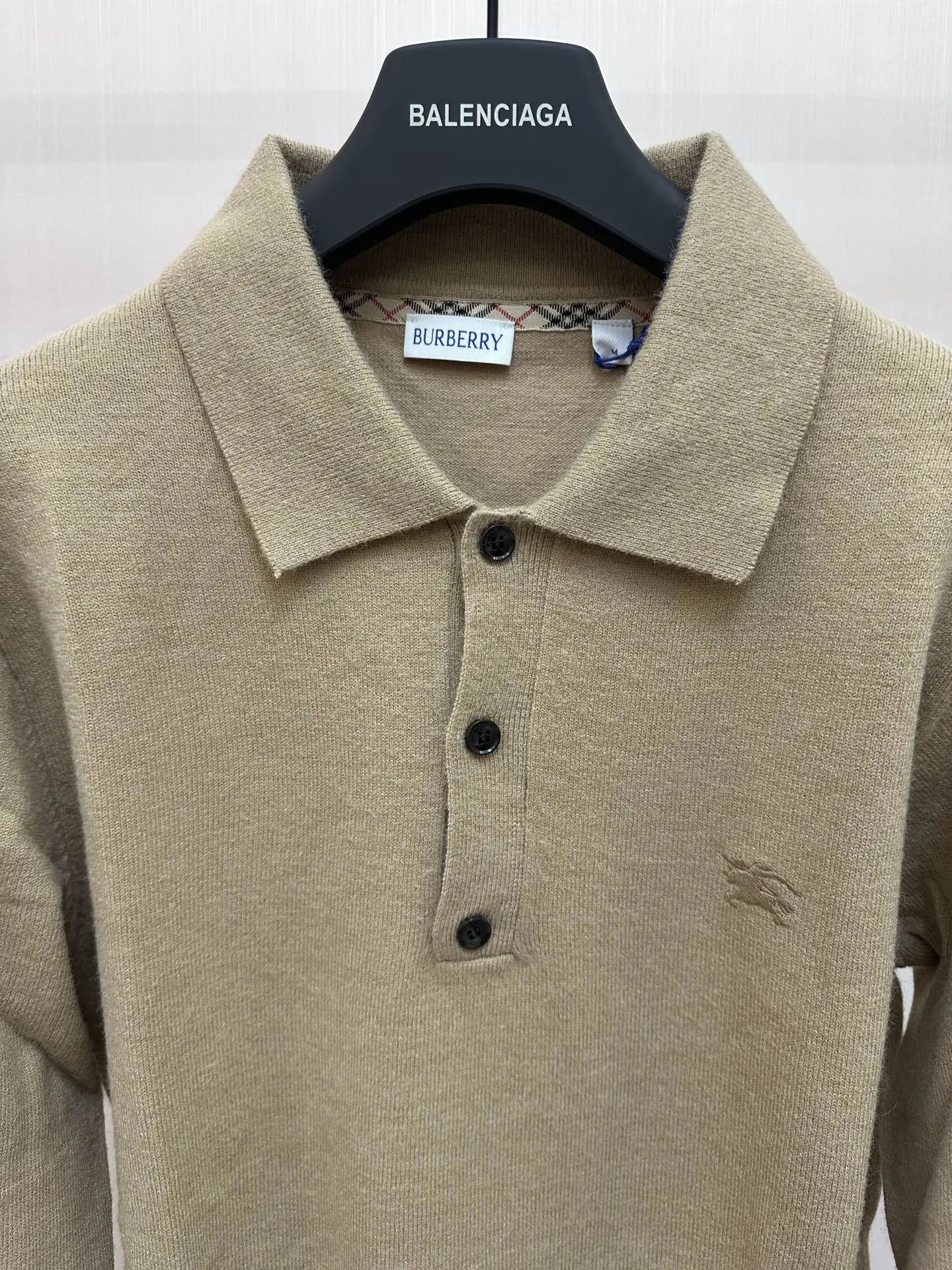 Horse Embroidery Knit Polo Shirt photo 3