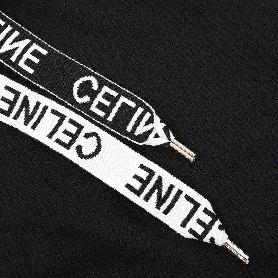 Saint Laurent Logo Tape Hoodie Gray - 4