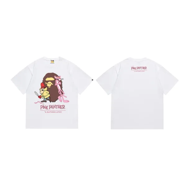 A Bathing Ape x Pink Panther Graphic Print White T-Shirt - 1