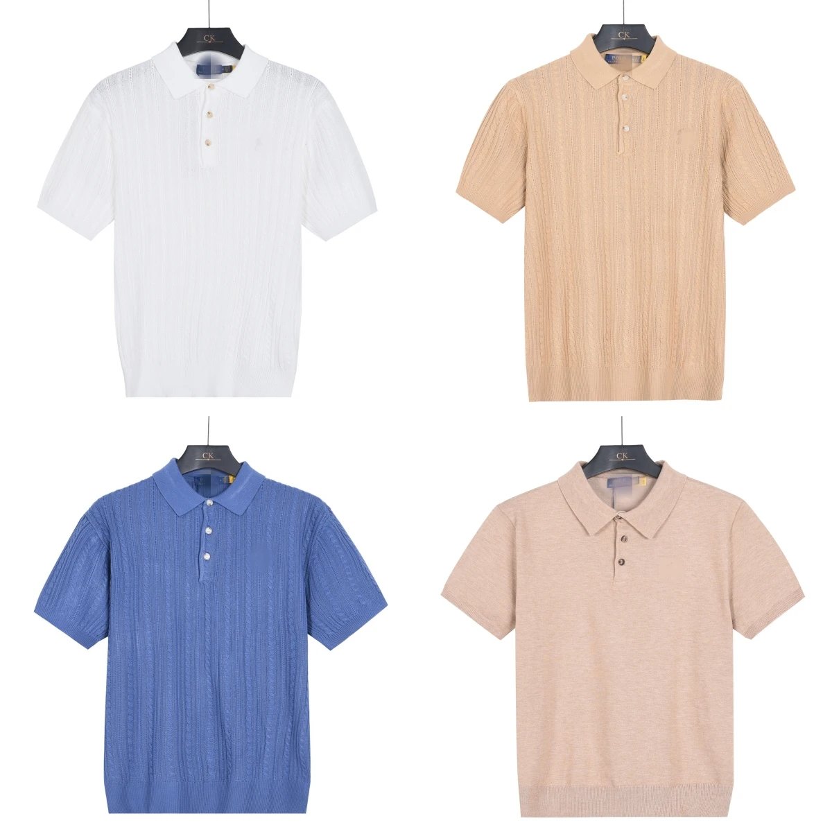 Cable Knit Polo Shirt