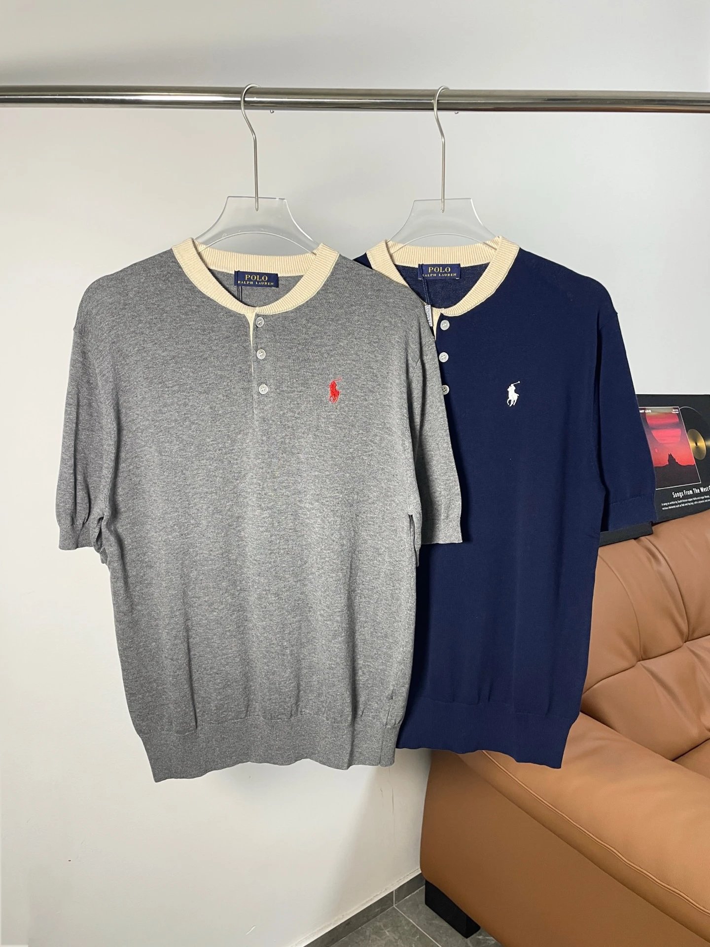 Henley Neck Knit Shirt
