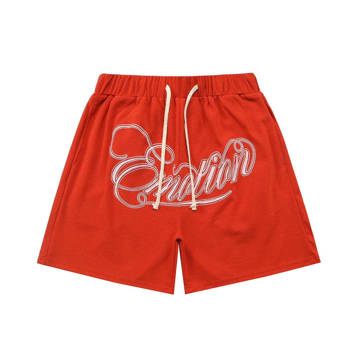 Washed Print Street Hiphop Drawstring Vintage Shorts photo 8