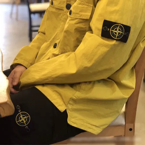 Stone Island Hooded Field Jacket Mustard Yellow Outerwear - 12