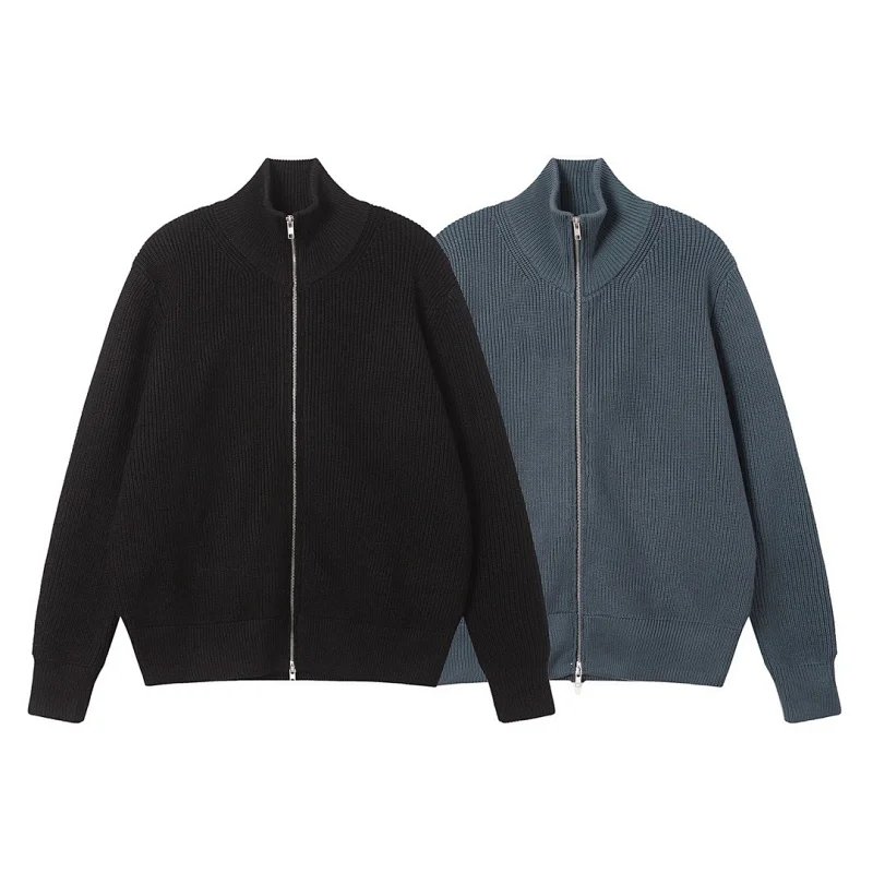 High Neck Zip Knit Cardigan photo 2