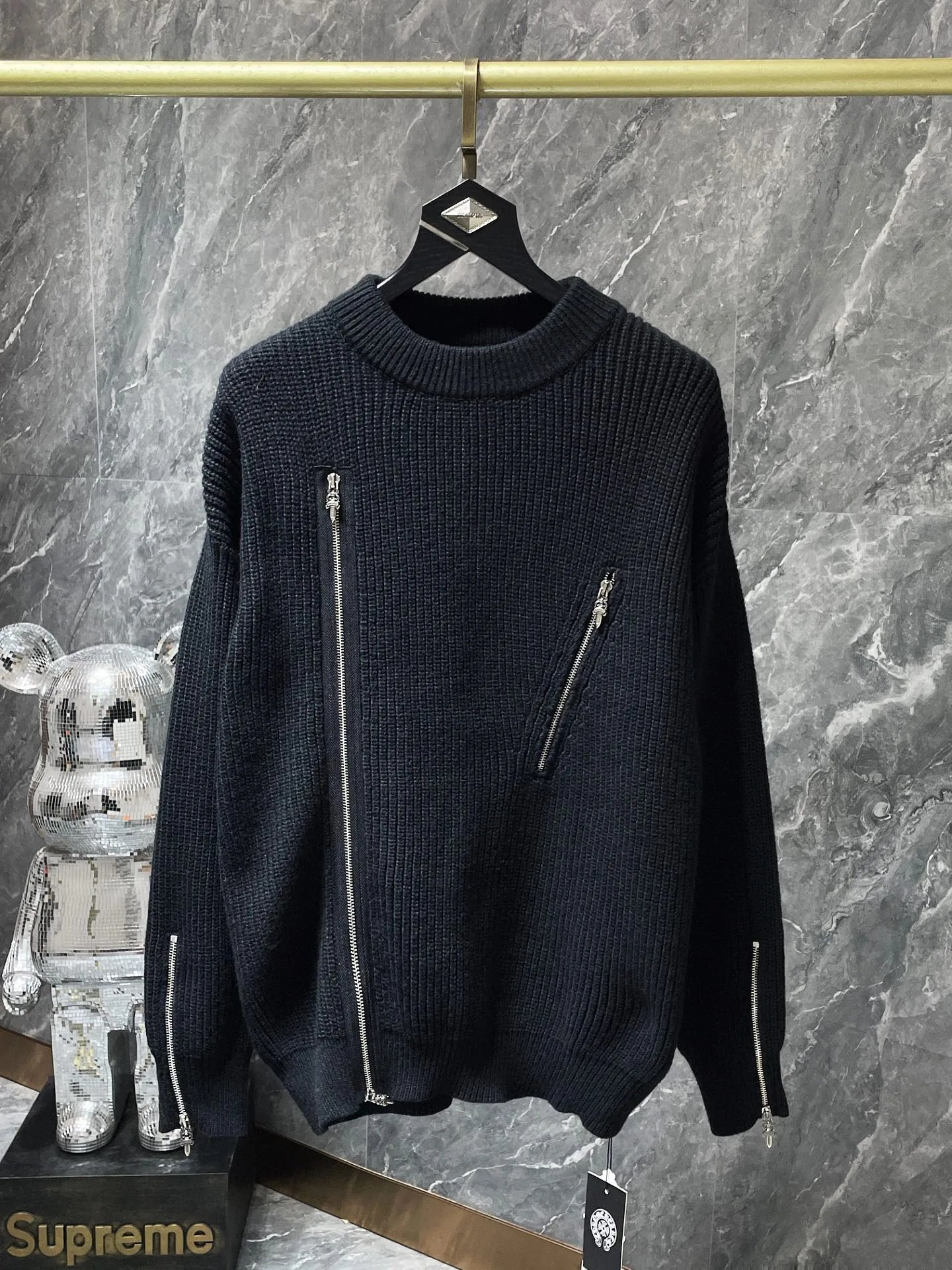 Hardware Button Zip Cardigan photo 5