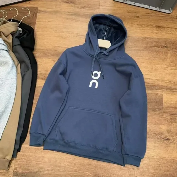 On Running Logo Hoodie Navy Blue Hoodie - 1