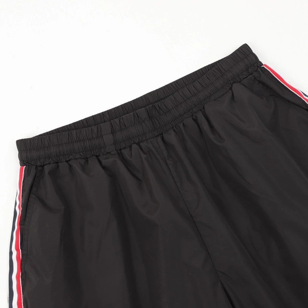 Moncler Logo-Embroidered Navy Shorts with Stripe Tape - 8