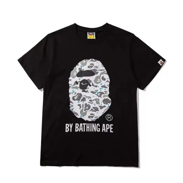A Bathing Ape By Bathing Ape Camo Ape Head Black T-Shirt - 1