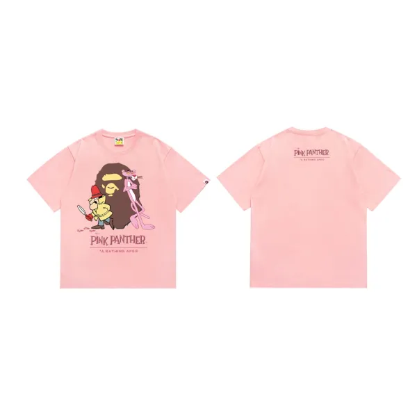 A Bathing Ape x Pink Panther Graphic Print Pink T-Shirt - 1