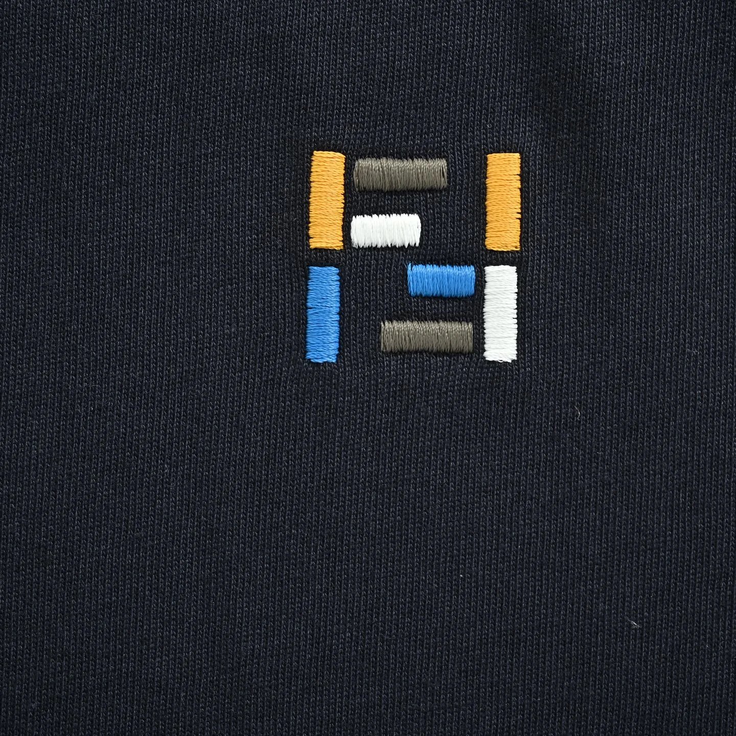 Striped Collar Double Letter Embroidery Short Sleeve photo 4