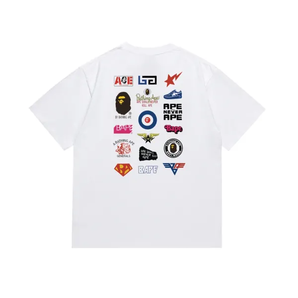 A Bathing Ape x Various Collaborations Logo Grid White T-Shirt - 1