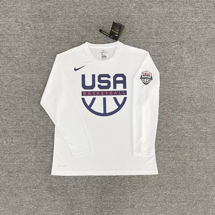 Half-Circle Basketball White Long Sleeve