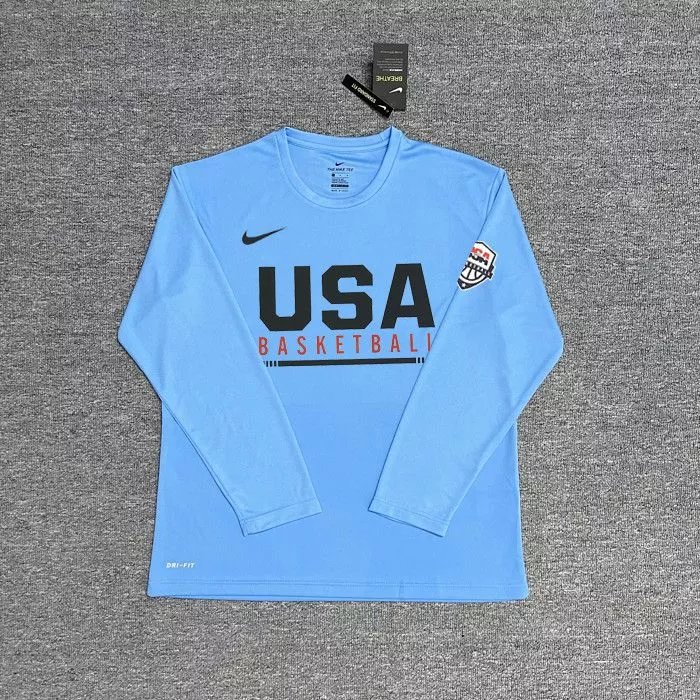 Shoulder Flag Light Blue Long Sleeve