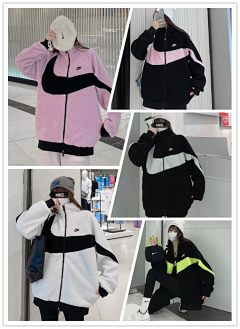 NIKE Nike lambswool reversible cotton jacket cotton clothing men and women 2022 fall and winter new cotton jacket casual warm windproof stand-up collar cotton clothing sports jacket jacket BQ6546 cotton S-2XL
