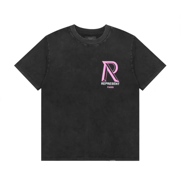 Represent Milan Oversized Washed Black T-Shirt - 16
