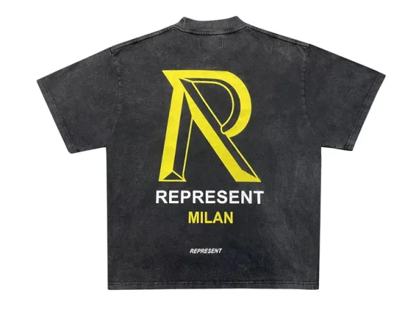 Represent Milan Oversized Washed Black T-Shirt - 19