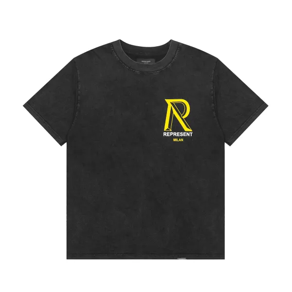 Represent Milan Oversized Washed Black T-Shirt - 18