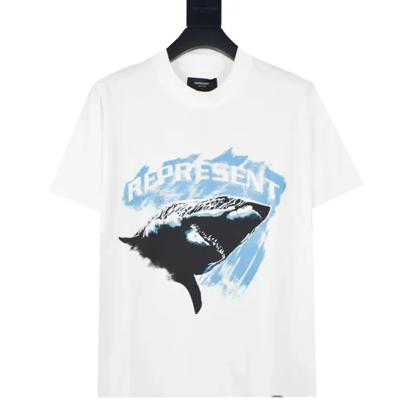 Represent Shark Graphic Oversized T-Shirt Beige - 38